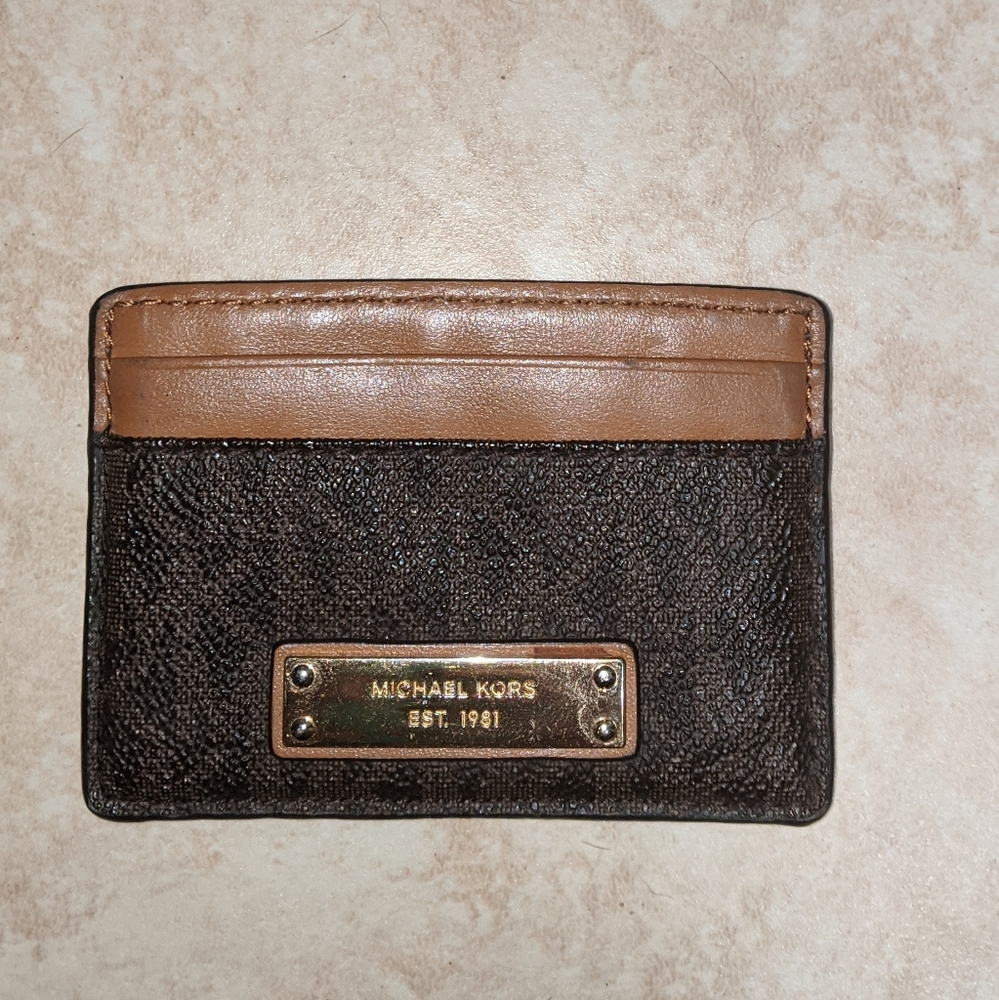 Michael Kors Leather Credit Card Holder Wallet